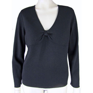 Jones New York Black Rayon Knit Empire Top - M